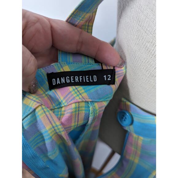 Dangerfield Staying In Plaid For Summer Jumper Mini Skirt with Suspenders NWT 8 - Picture 4 of 12